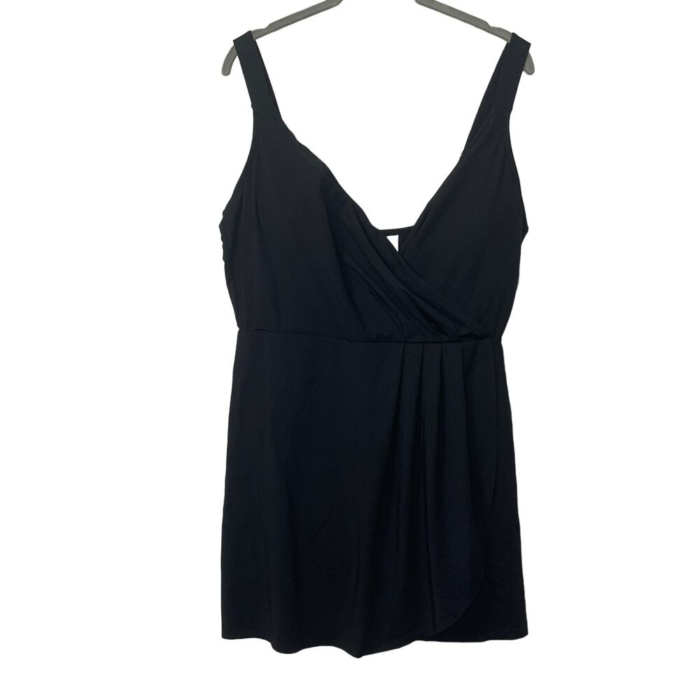 Anne Cole Women's Plus Size Surplice Mio Swim Dress in Black  16W